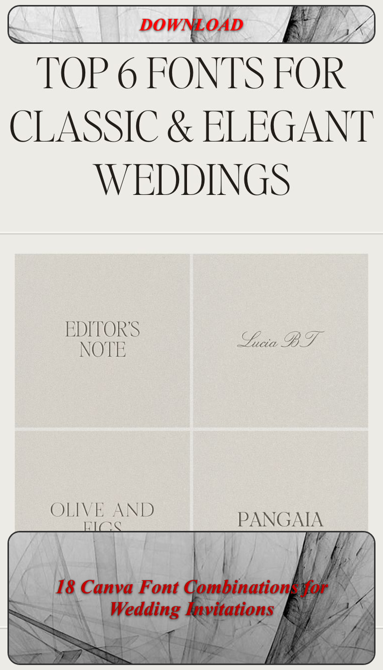 18 Canva Font Combinations for Wedding Invitations