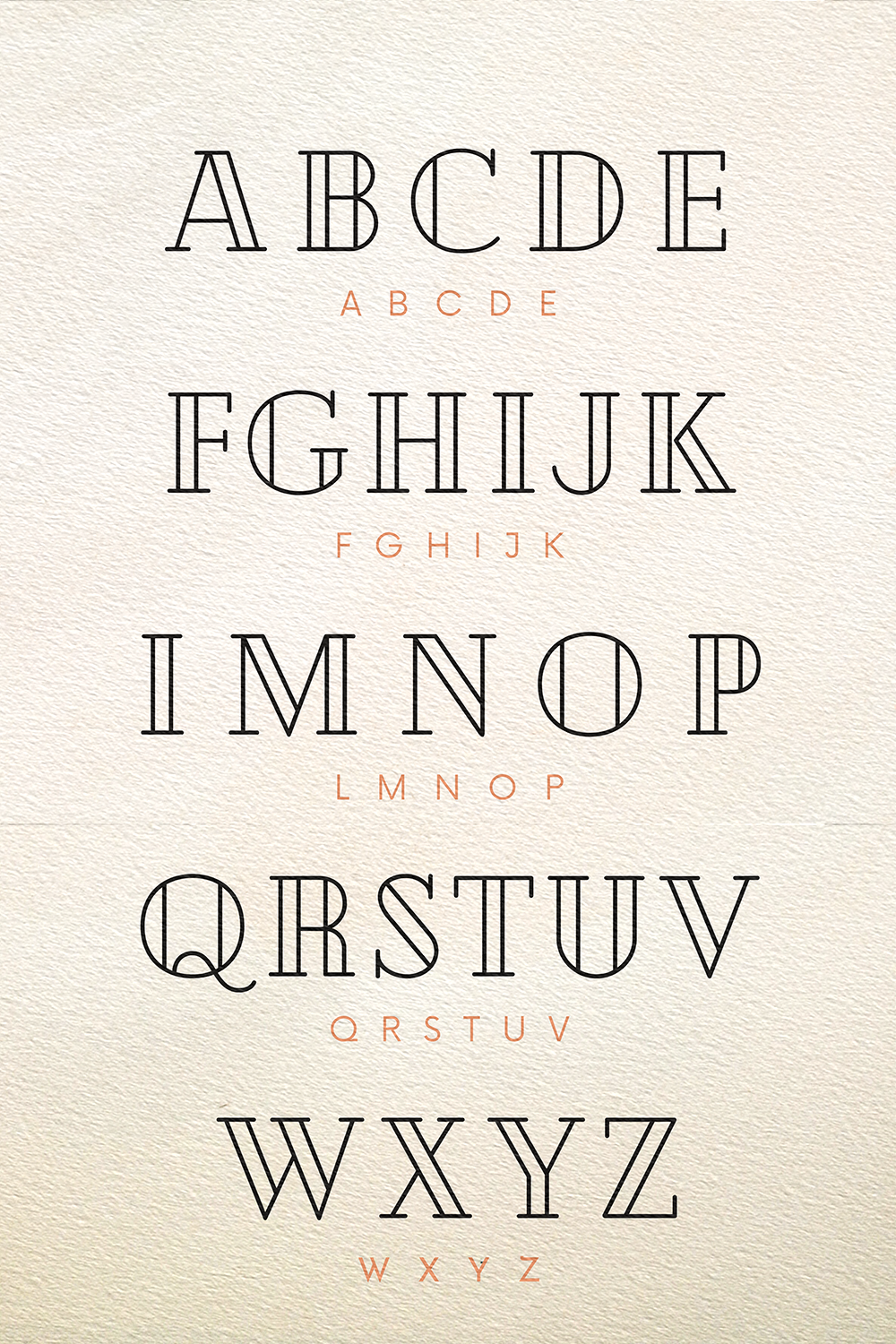 Classic Lettering Fonts in Cream & Black Alphabet Print