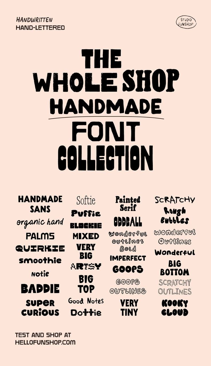 The Whole Shop Handmade Font Collection — Get new fonts as they are created