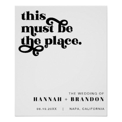 Minimal Modern Chic Typography Classic Wedding Poster | Zazzle