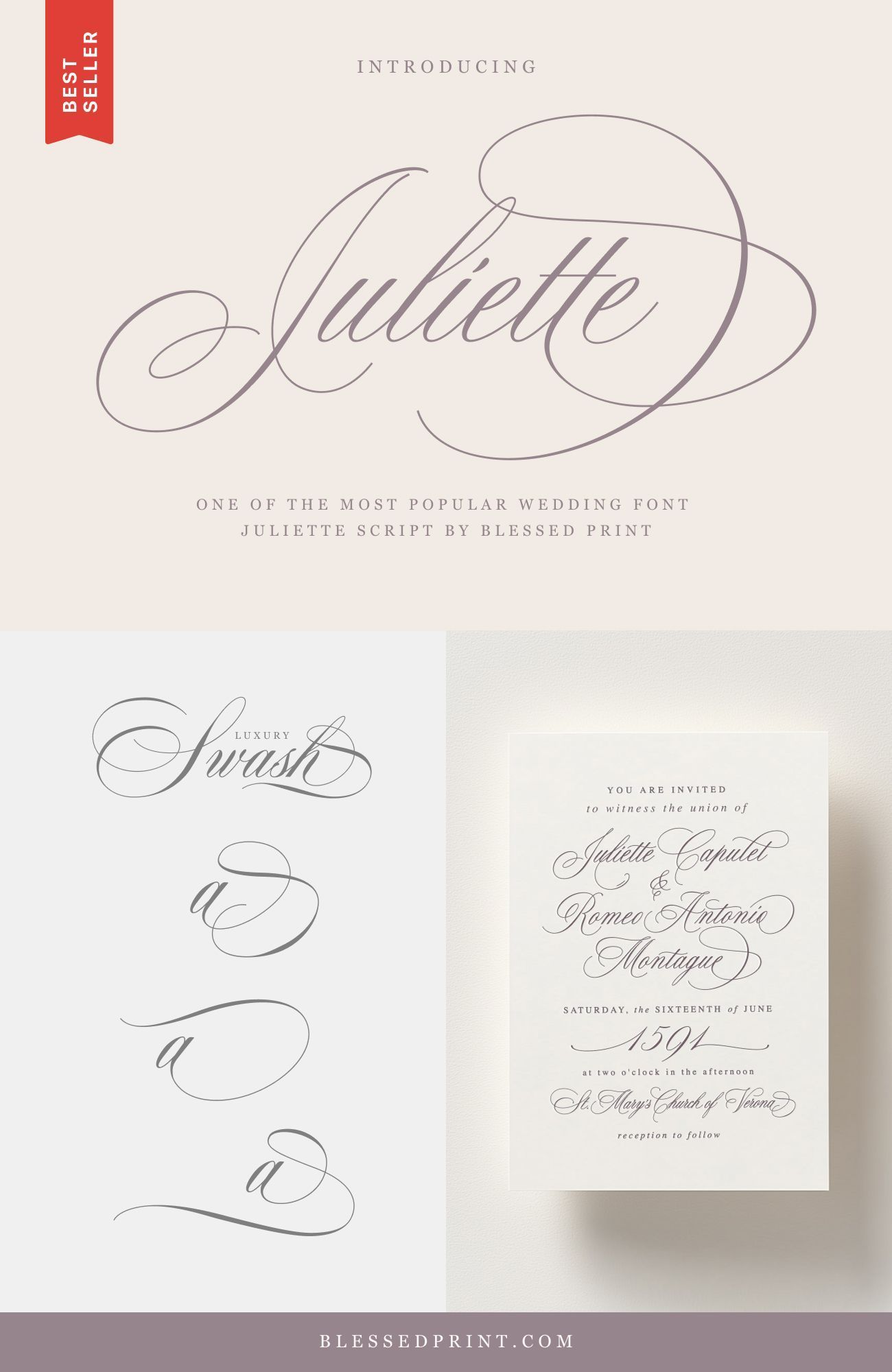 Juliette Script: Timeless Calligraphy for Elegant Weddings