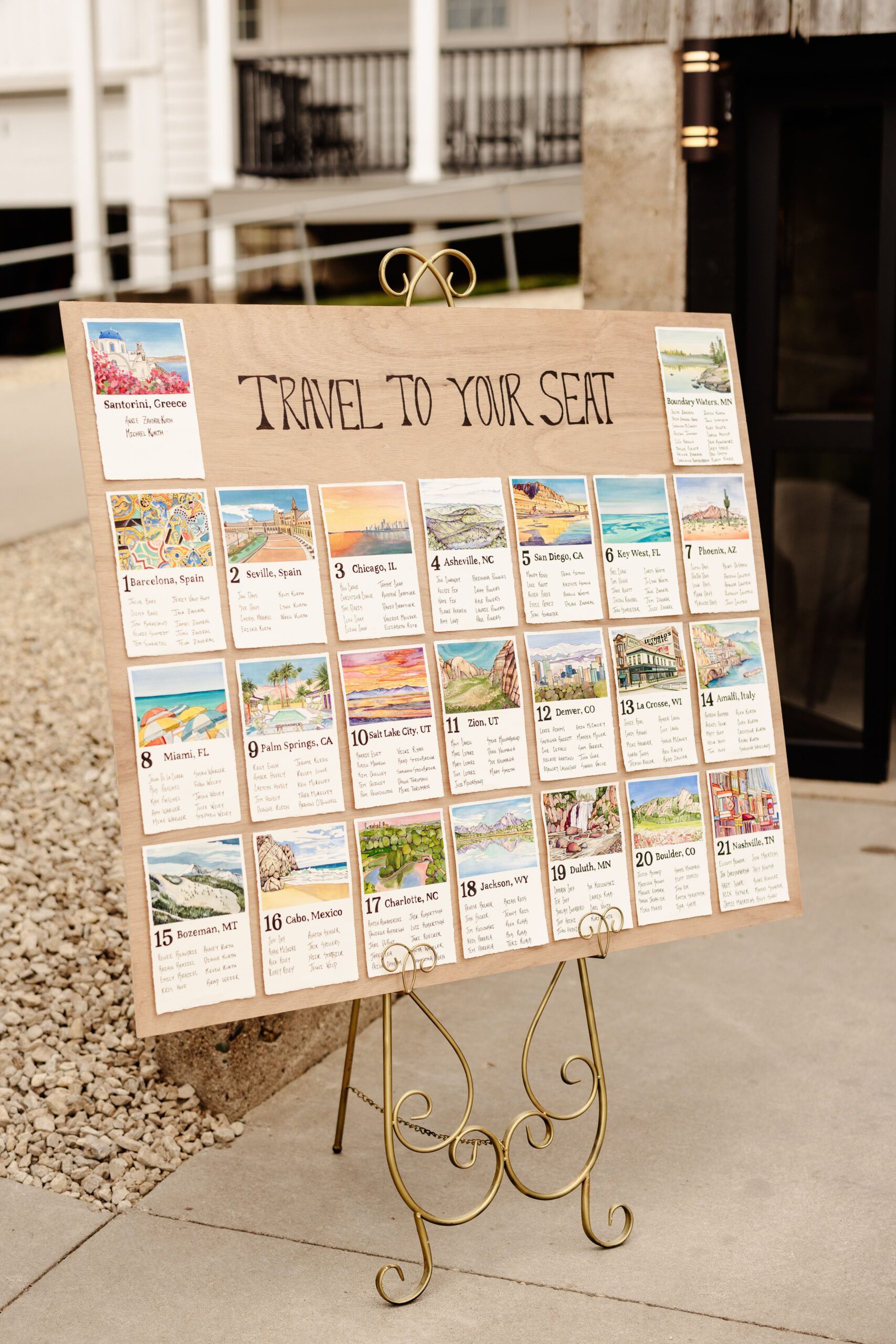 Love’s Journey Mapped: Handmade Seating Chart with Private Contact