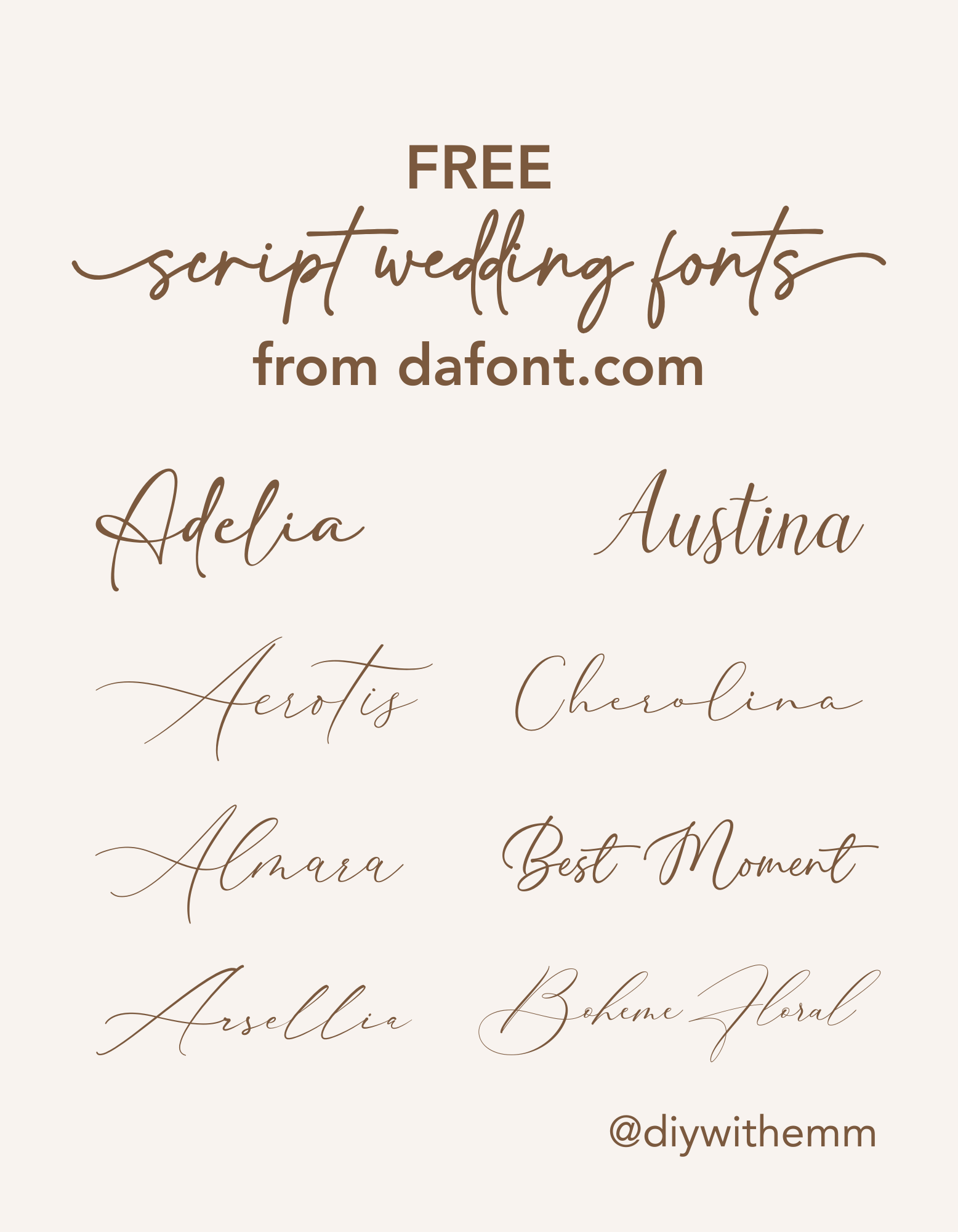 FREE script wedding fonts