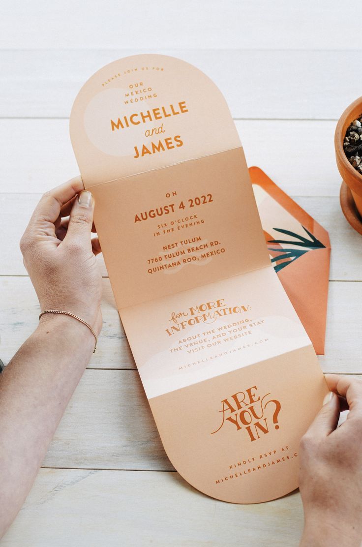 Modern Tropical Wedding Invitation by Wide Eyes Paper Co. & Perspektiiv Design Co.