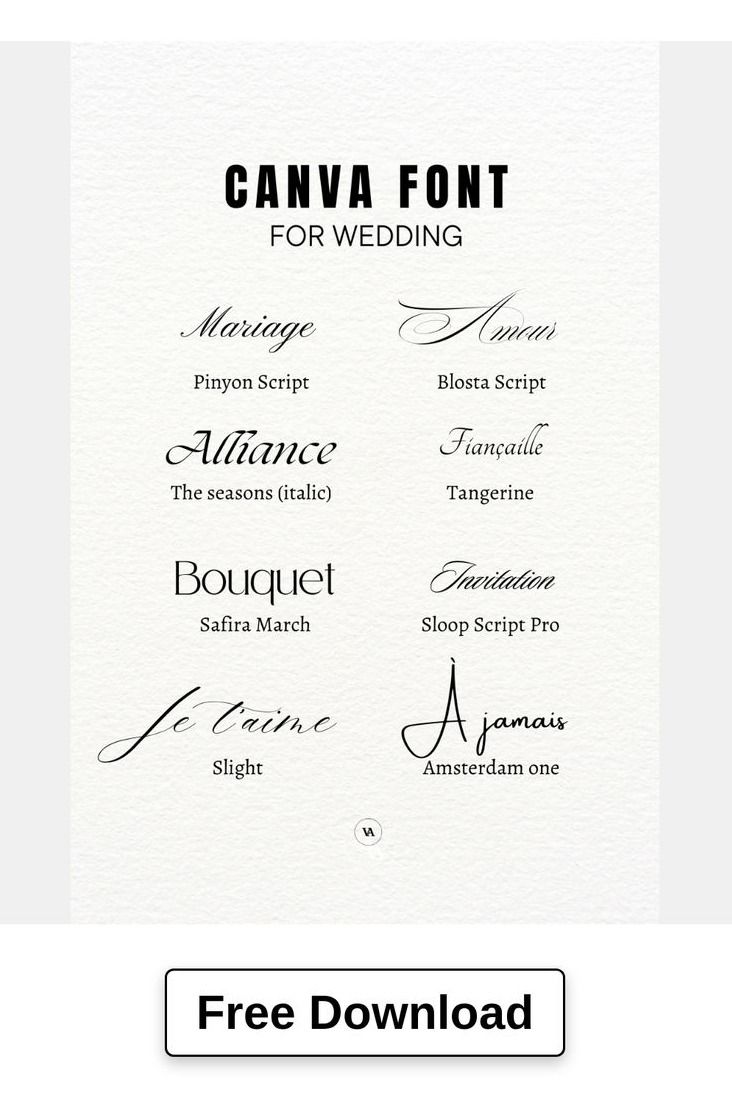 CANVA FONT FOR WEDDING