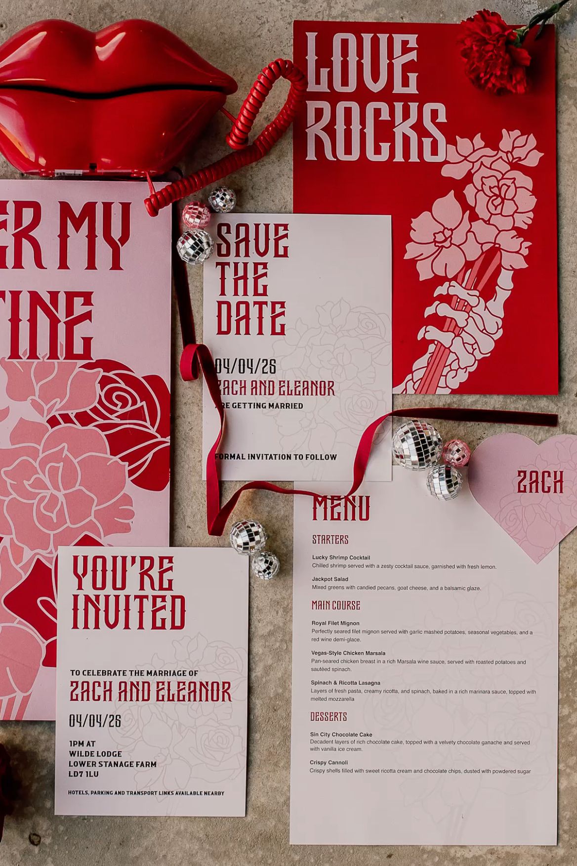 On The Bone Alternative Wedding Stationery by Say Yes Design