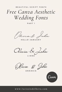 Free, Aesthetic Wedding Fonts on Canva in 2024, Wedding fonts.