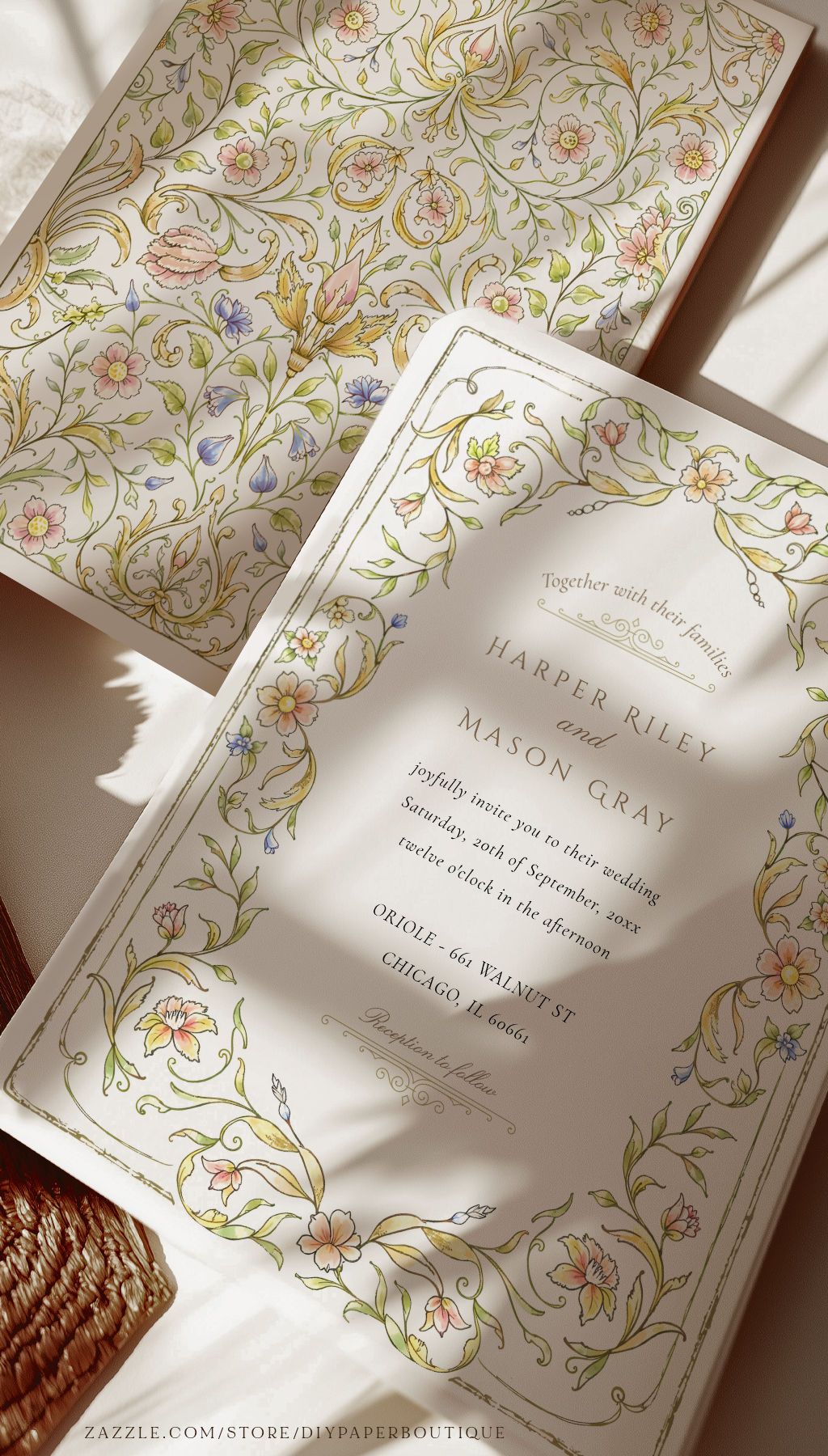 Romantic Soft Floral Garden Wedding Invitation
