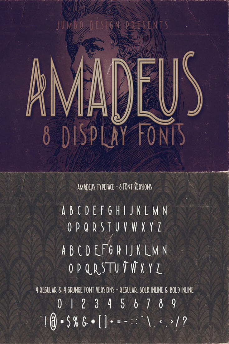 Amadeus: 8 Vintage Display Fonts