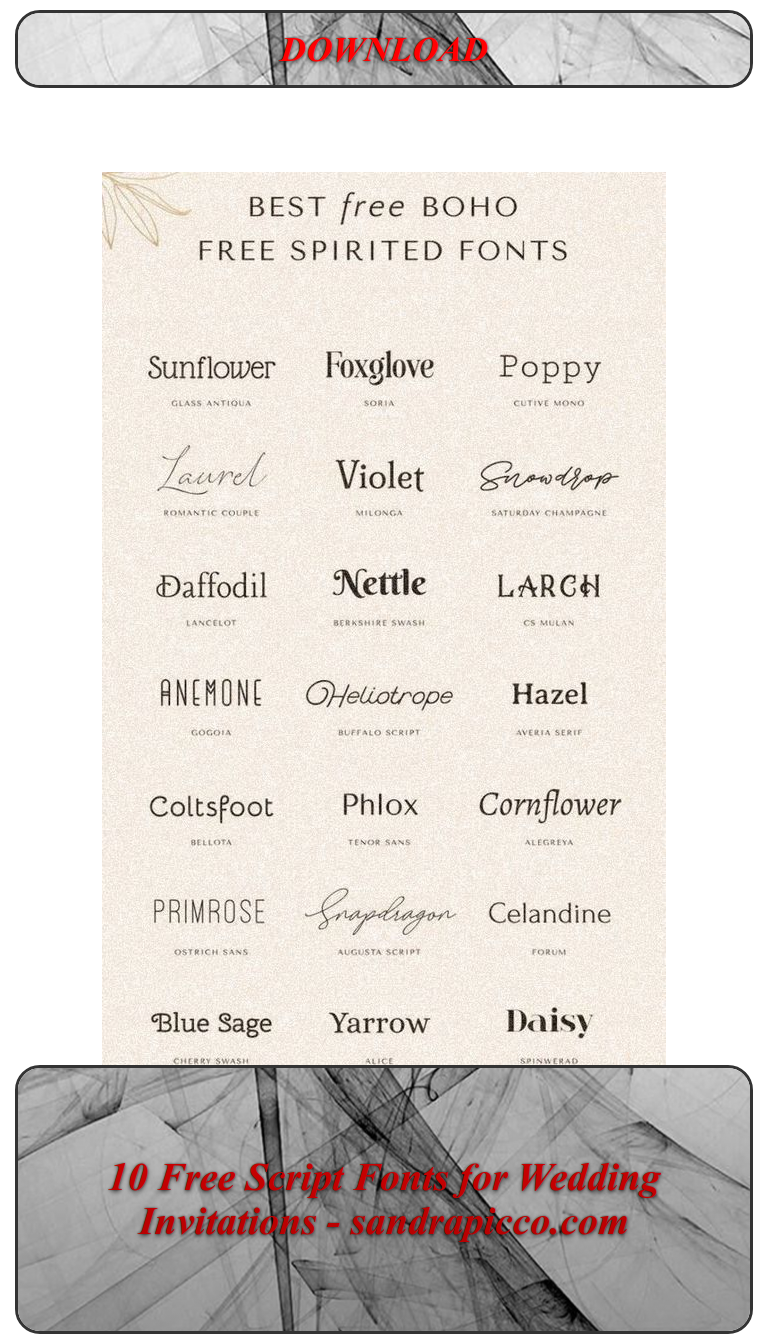 10 Free Script Fonts for Wedding Invitations — sandrapicco.com