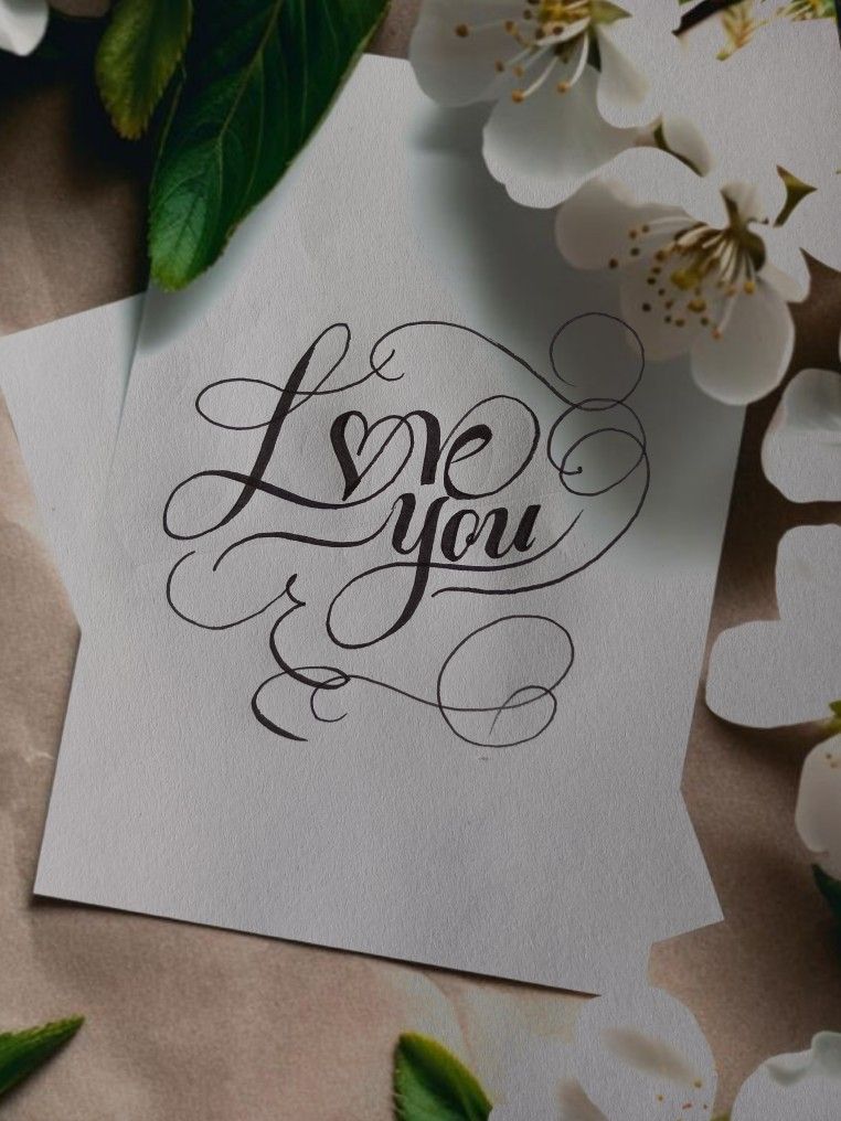 Love You in Cursive Writing | English Calligraphy Art
