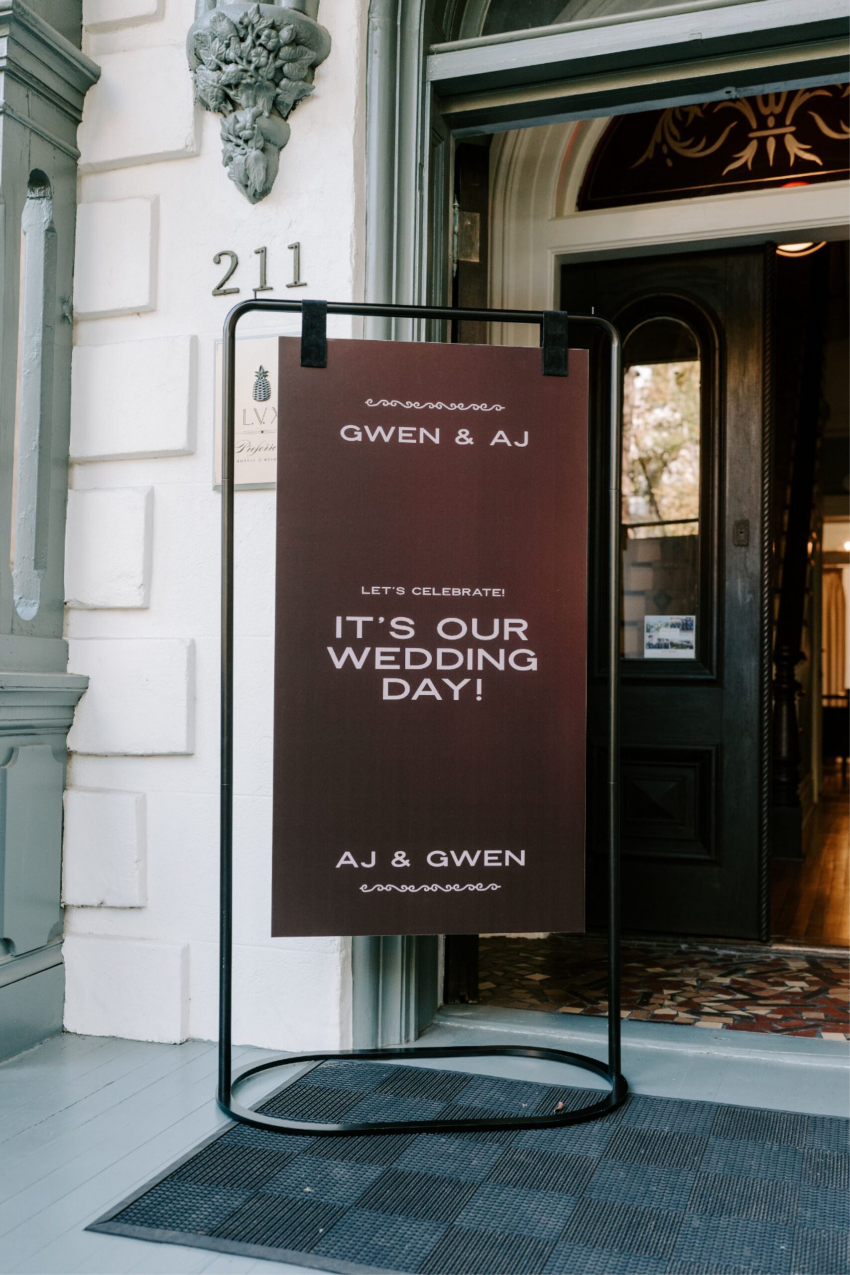 Custom Wedding Welcome Sign with Modern Sign Holder | Designed Just for You