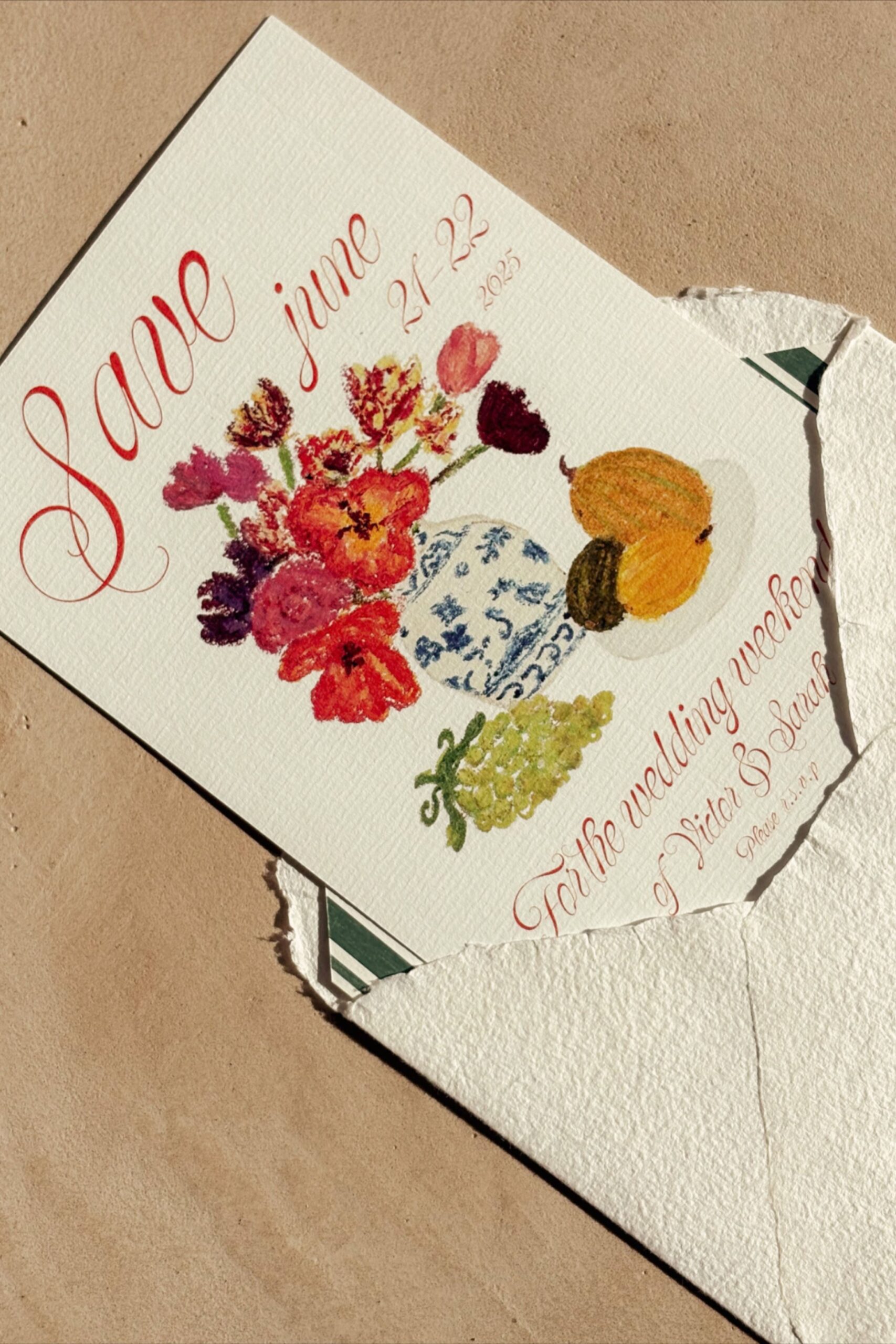 Hand-Drawn Elegant Luxury Wedding Stationery — Save the Date