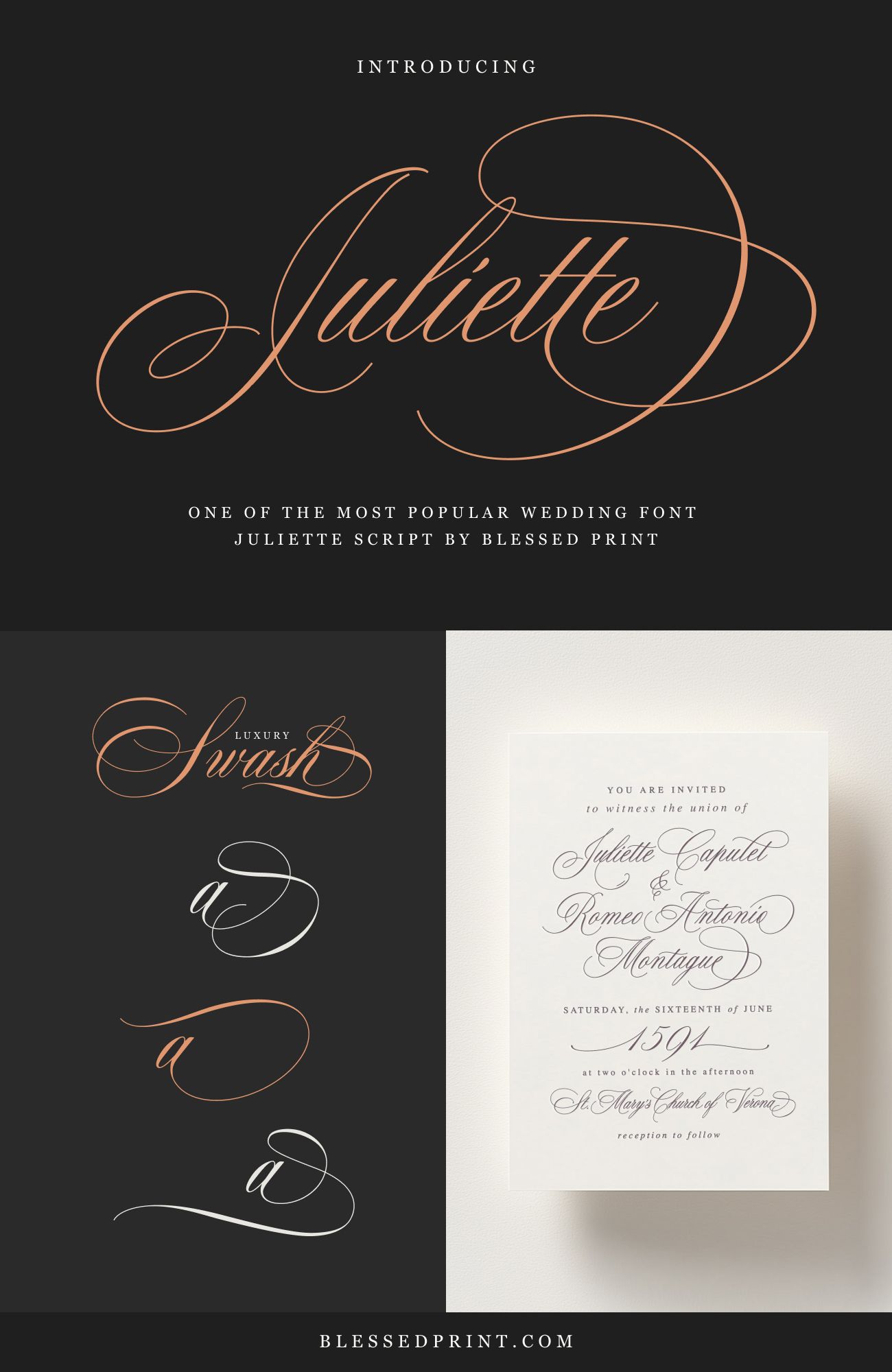 Juliette Script – Timeless Calligraphy Font for Elegant Weddings