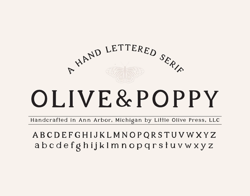 Olive & Poppy: A Serif Font for Modern Boho Designs