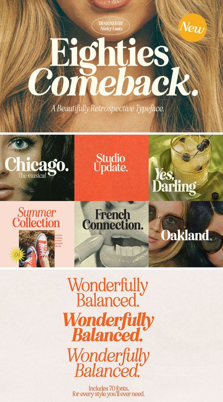 Eighties Comeback Serif (70 fonts)