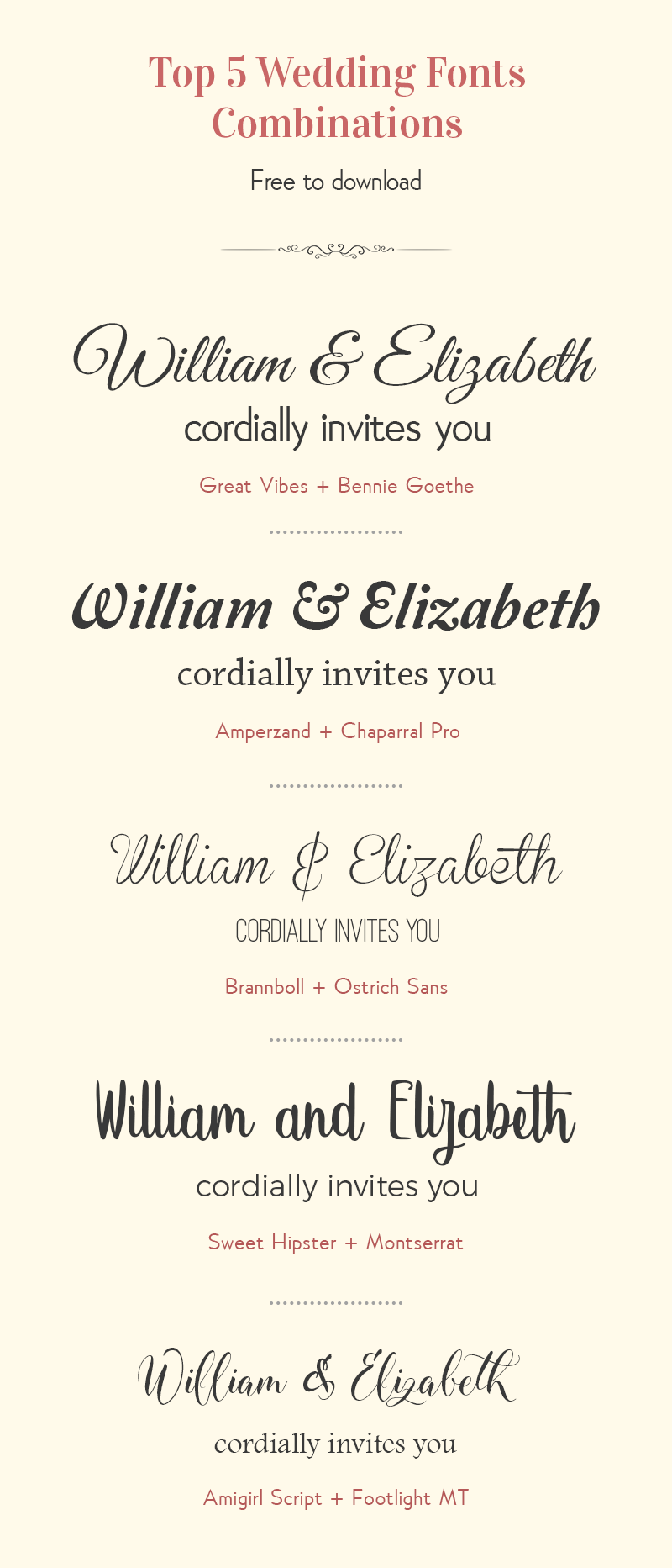 Free Wedding Font Combinations