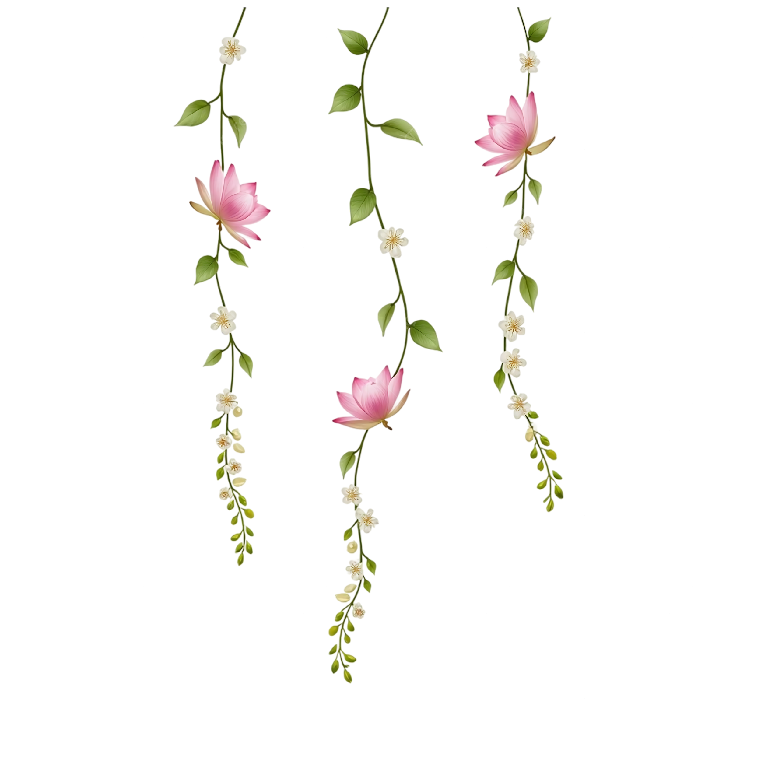 Lotus And Jasmine Flower Vines, Lotus Jasmine Vines, South Asian Decoration, Lotus PNG Transparent Image and Clipart for Free Download