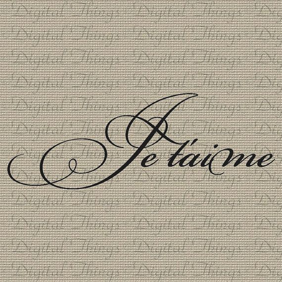 Je T’aime French Script Art Printable: I Love You Decor (digital Download) DT806 — Etsy