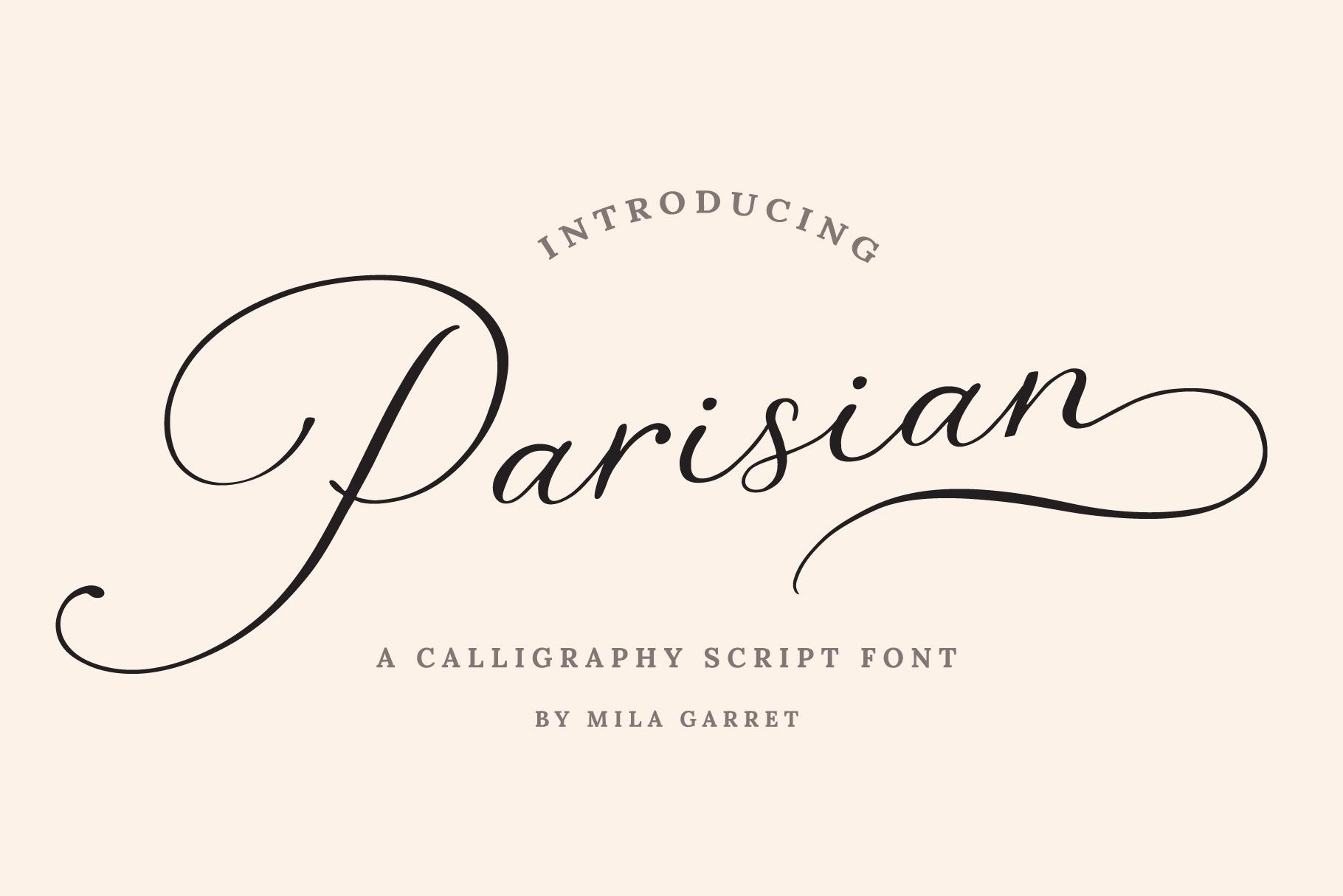 Parisian Vintage Calligraphy Script, a Script Font by Mila Garret