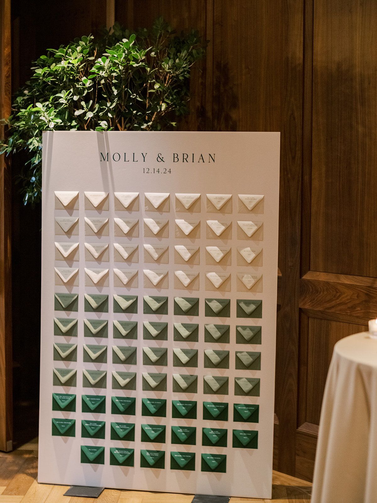 Large Green Wedding Seating Chart