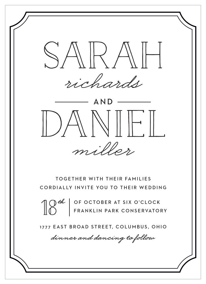 Type Frame Wedding Invitations