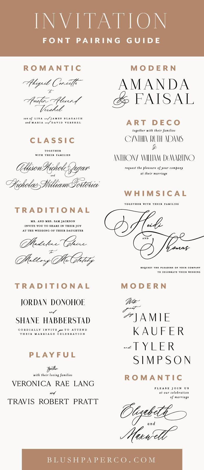 Perfect Font Pairings for Your Wedding