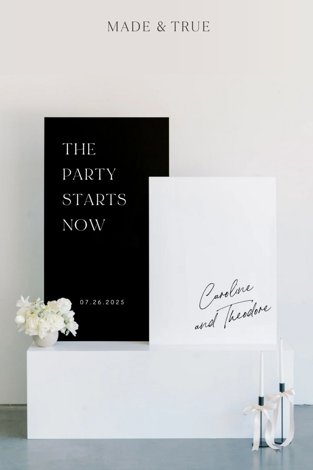 Double Wedding Welcome Sign For Modern Brides & Minimalist Weddings | Made & True