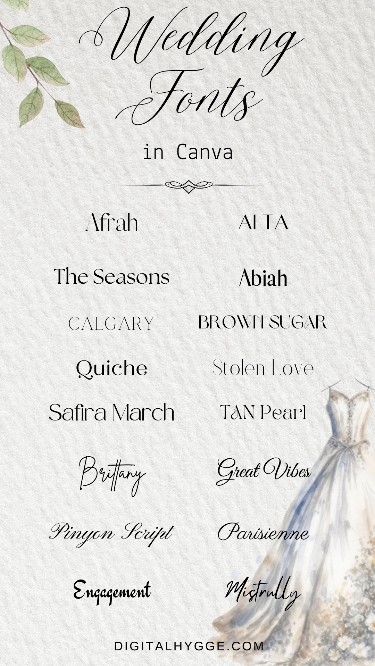Best Wedding Fonts in Canva | Best Fonts for Wedding Invitations in Canva