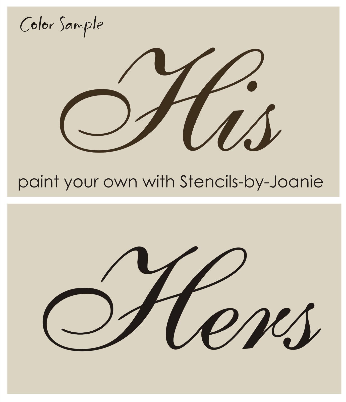 2 Pc Wedding Stencil His Hers Bride Groom Reception Party Signs French Chic Sign
