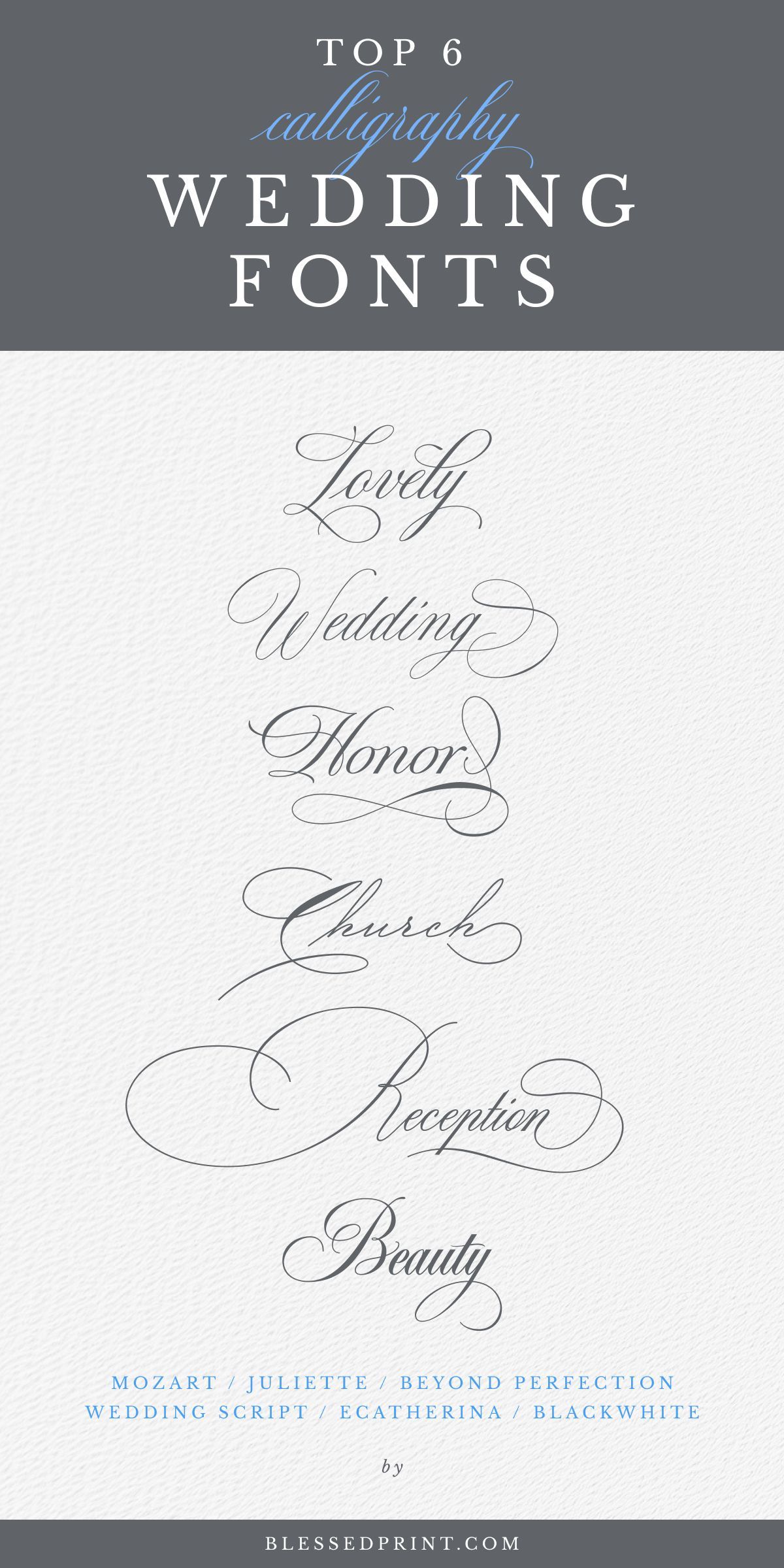 Top 6 Calligraphy Wedding Fonts