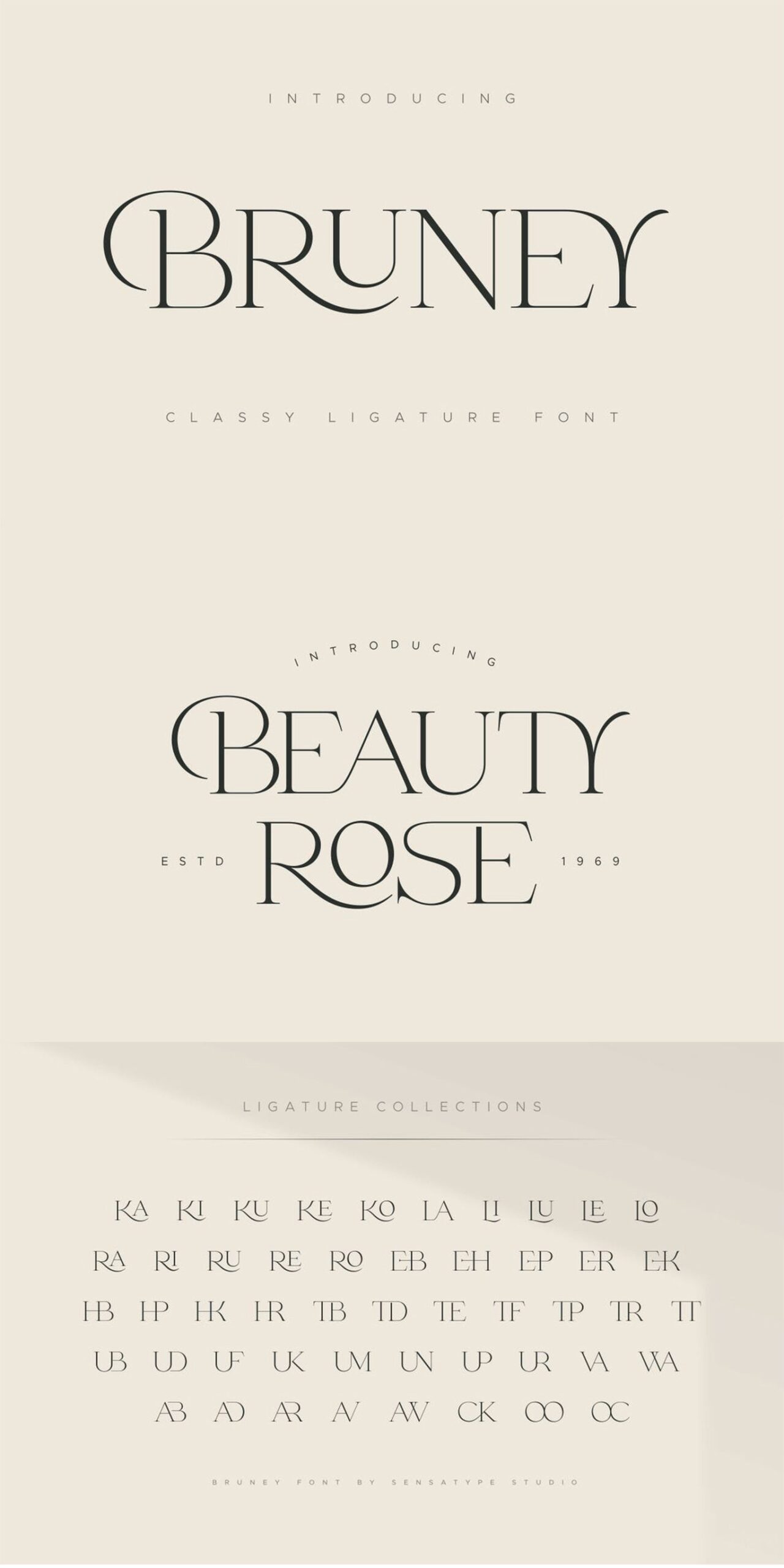 Bruney — Classy Ligature Font