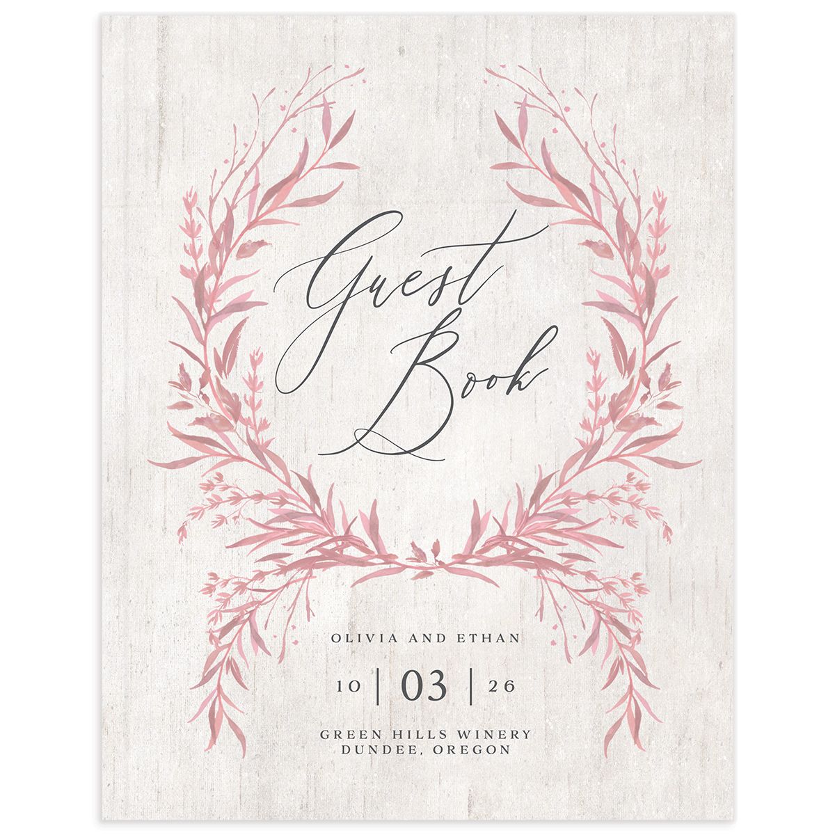 Natural Laurel Wedding Guest Book