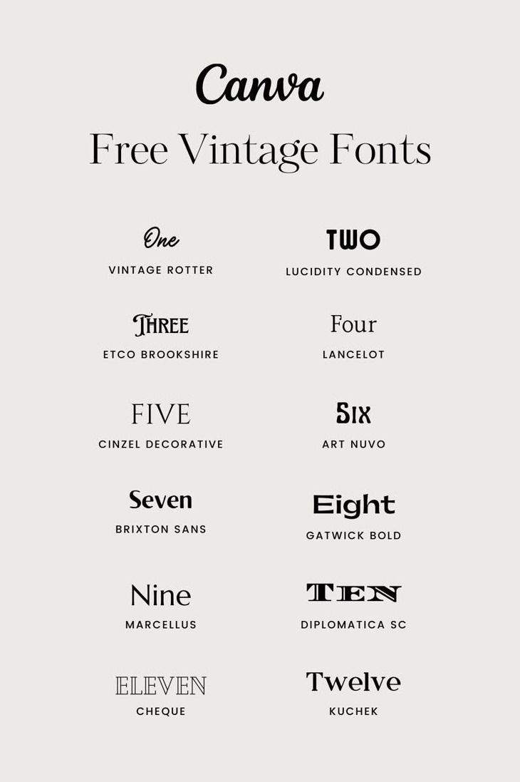 The Best Free Vintage Fonts on Canva 2428