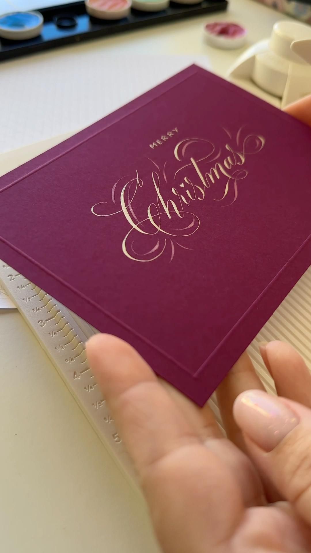 Merry Christmas. Word Writing. Beautiful handwriting and calligraphy