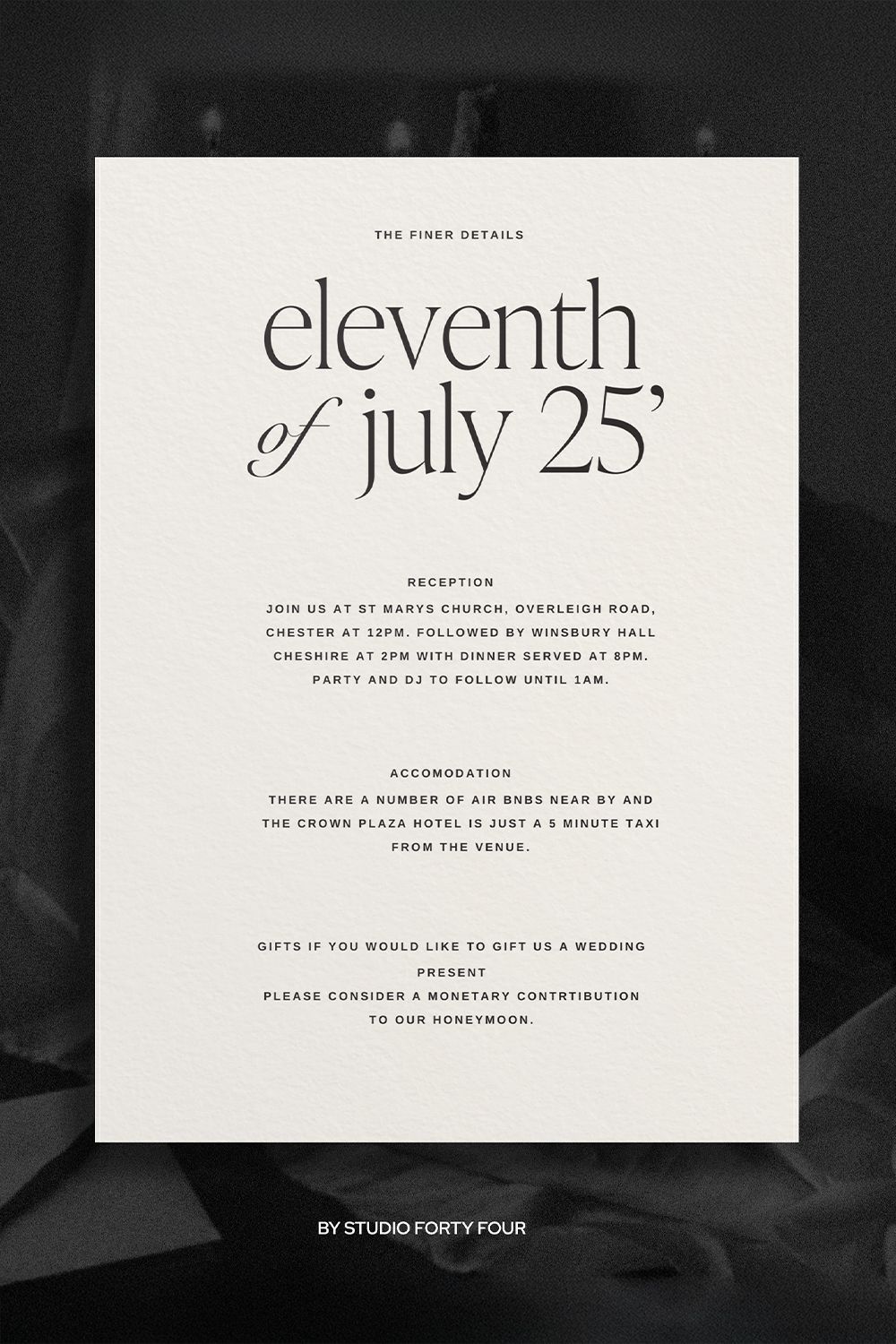 Elegant Canva Wedding Details Card Template | Minimalist Design for Modern