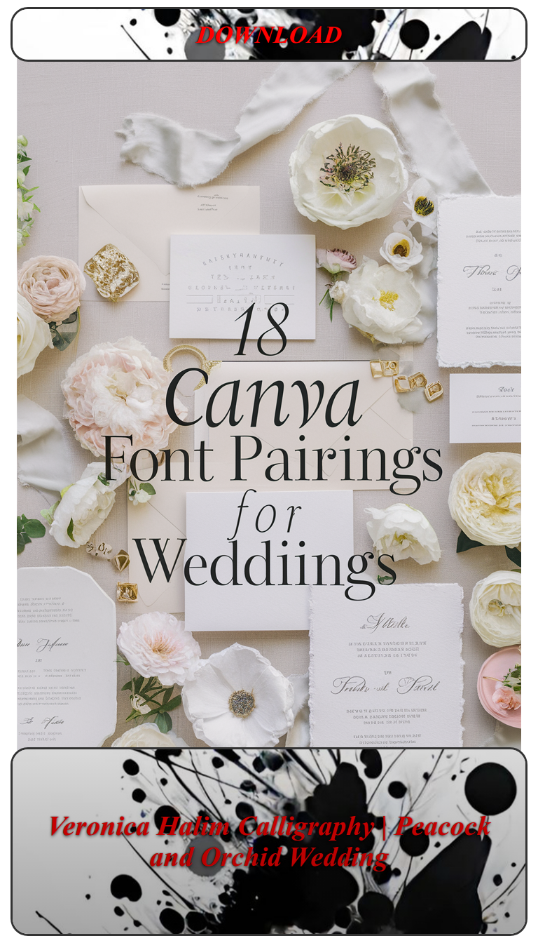 Veronica Halim Calligraphy | Peacock and Orchid Wedding