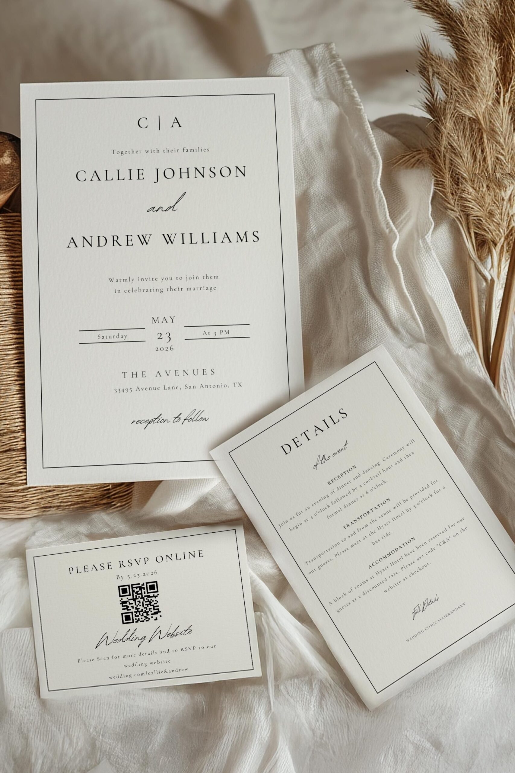 Simple Yet Stunning printable wedding invitation template concept