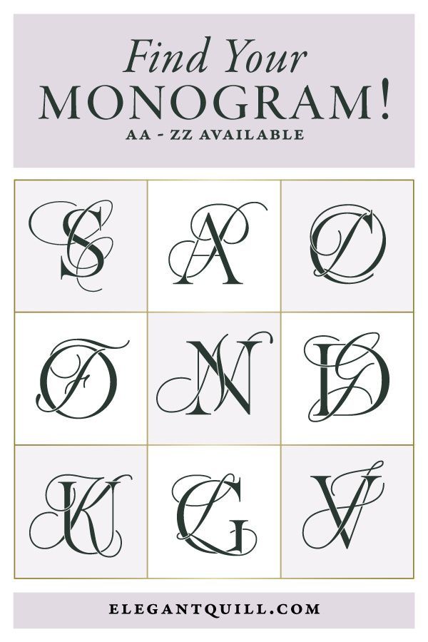 Find your monogram! Elegant predesigned initial logos for weddings and business