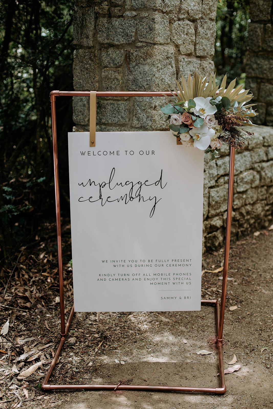 Unplugged Ceremony Signage for Outdoor Wedding