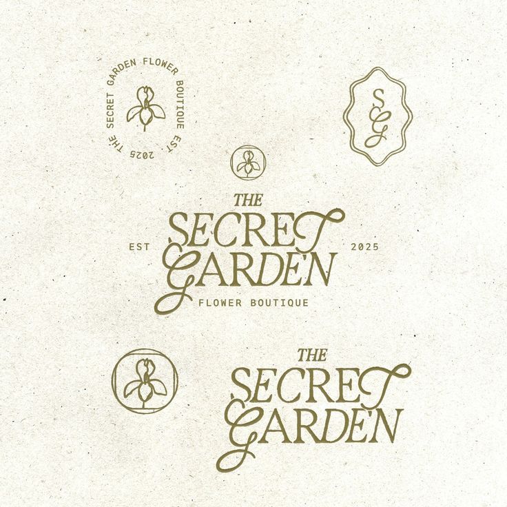 magical charming graceful aesthetic romantic vintage flower boutique branding logo design