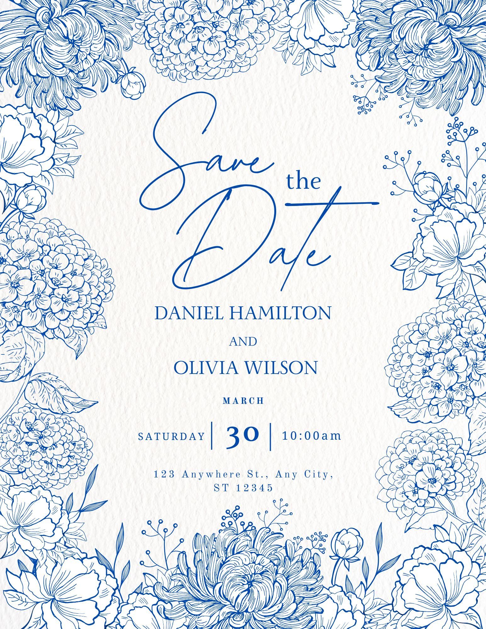 Coastal Save the Date Wedding Invitation