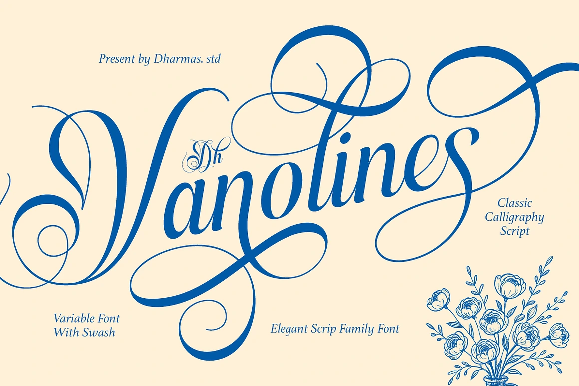 Dh Vanolines — 7 Wedding Family Font