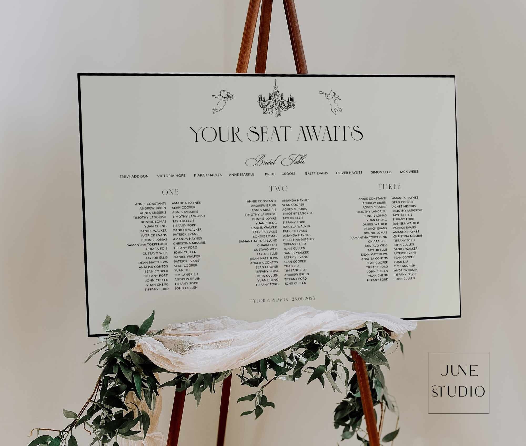 Wedding Seating Chart 3 Long Tables Template Hand Drawn Seating Plan Find Your Seat Our Favourite People Old Money Vintage Inspired 90’s — Etsy