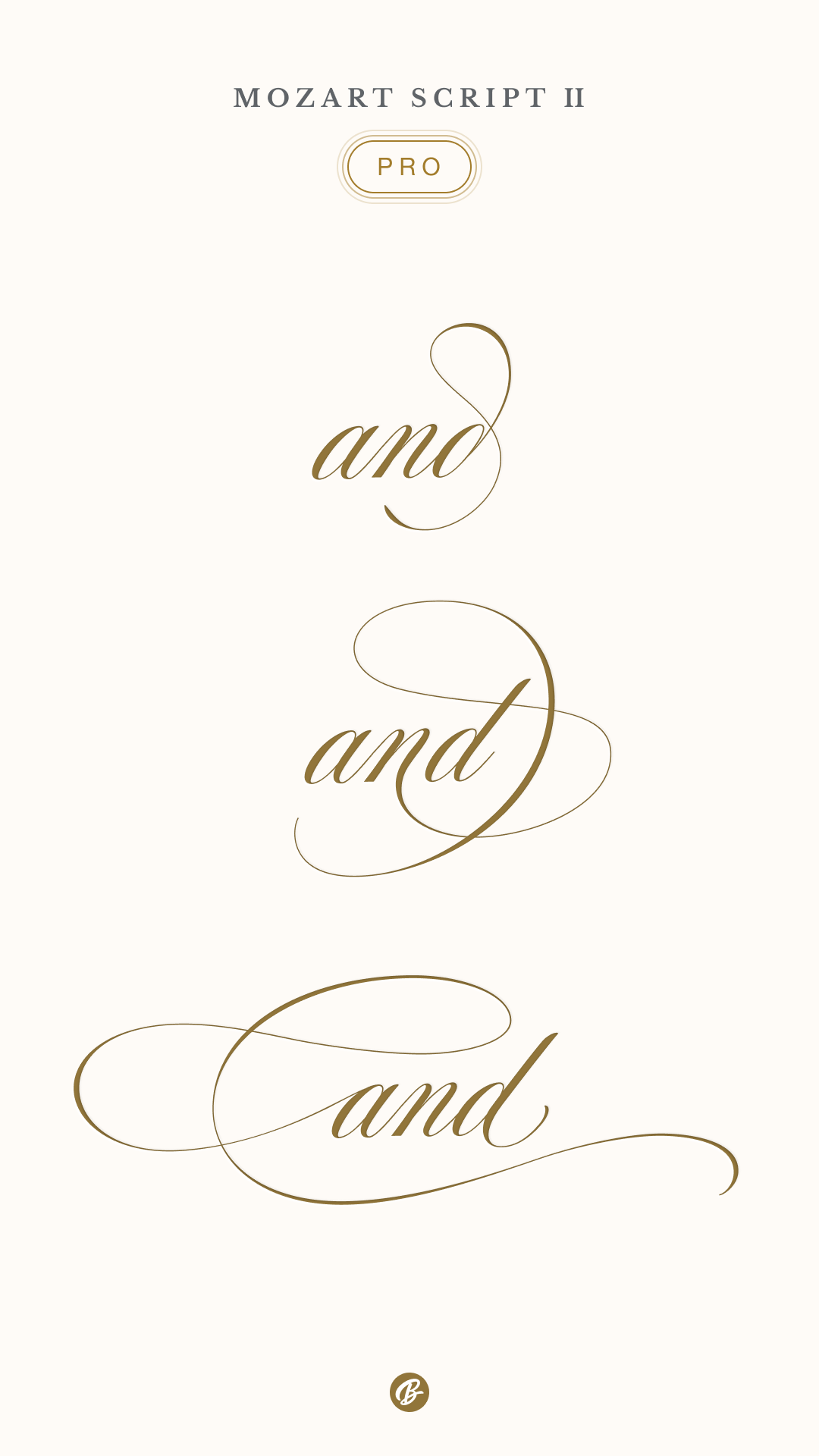 Elegant “and” Ligatures in Mozart Script II Pro Font