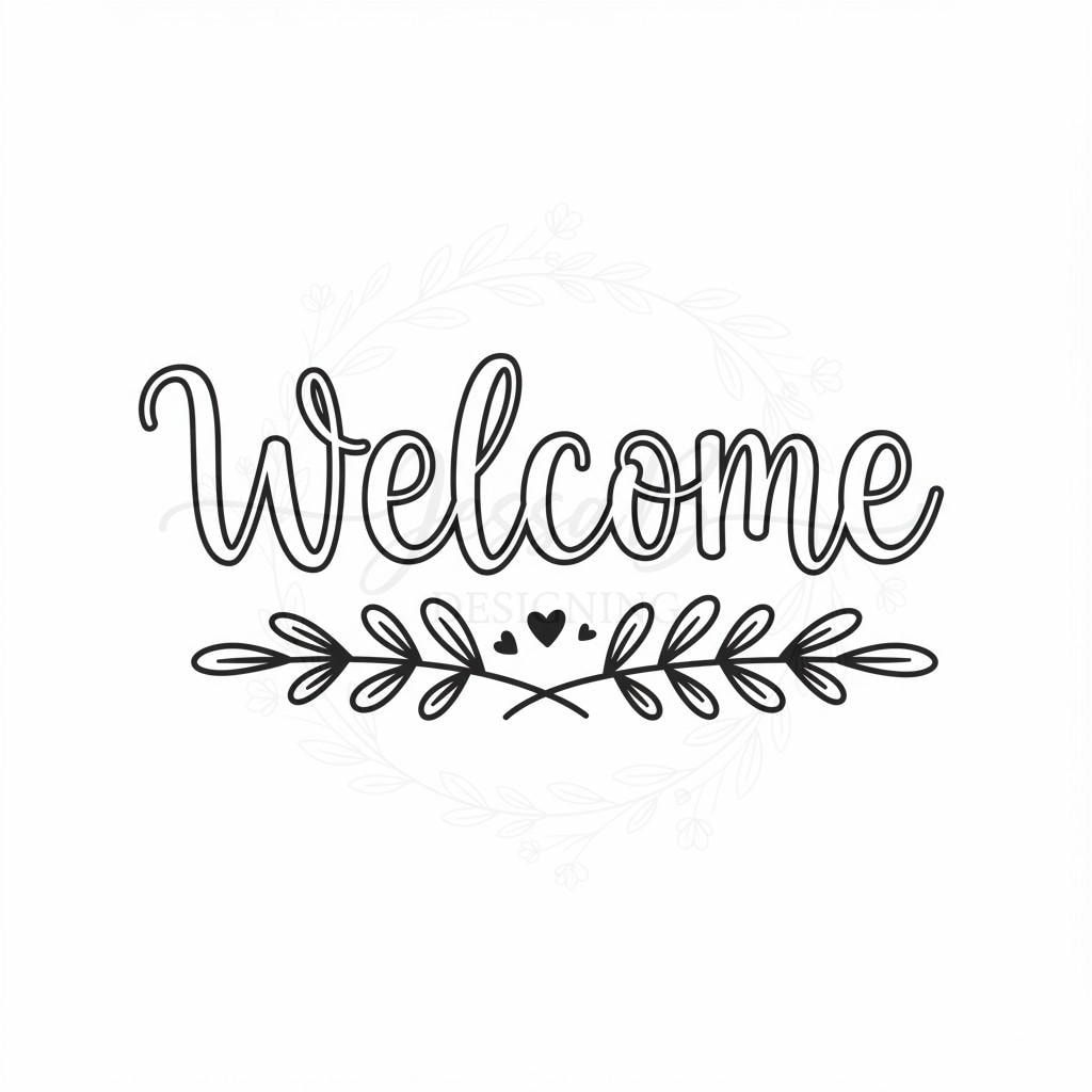 Fichier de coupe minimaliste de bienvenue, signe de bienvenue facile déco SVG PNG, conception de silhouette Cricut