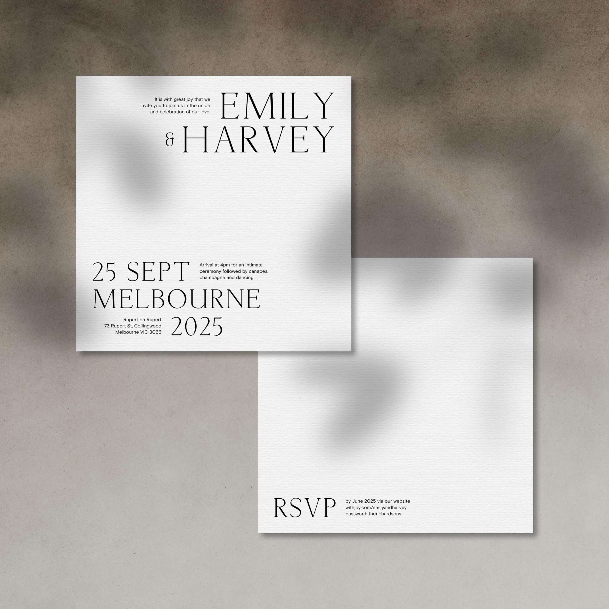Contemporary Minimalist Wedding Invitation