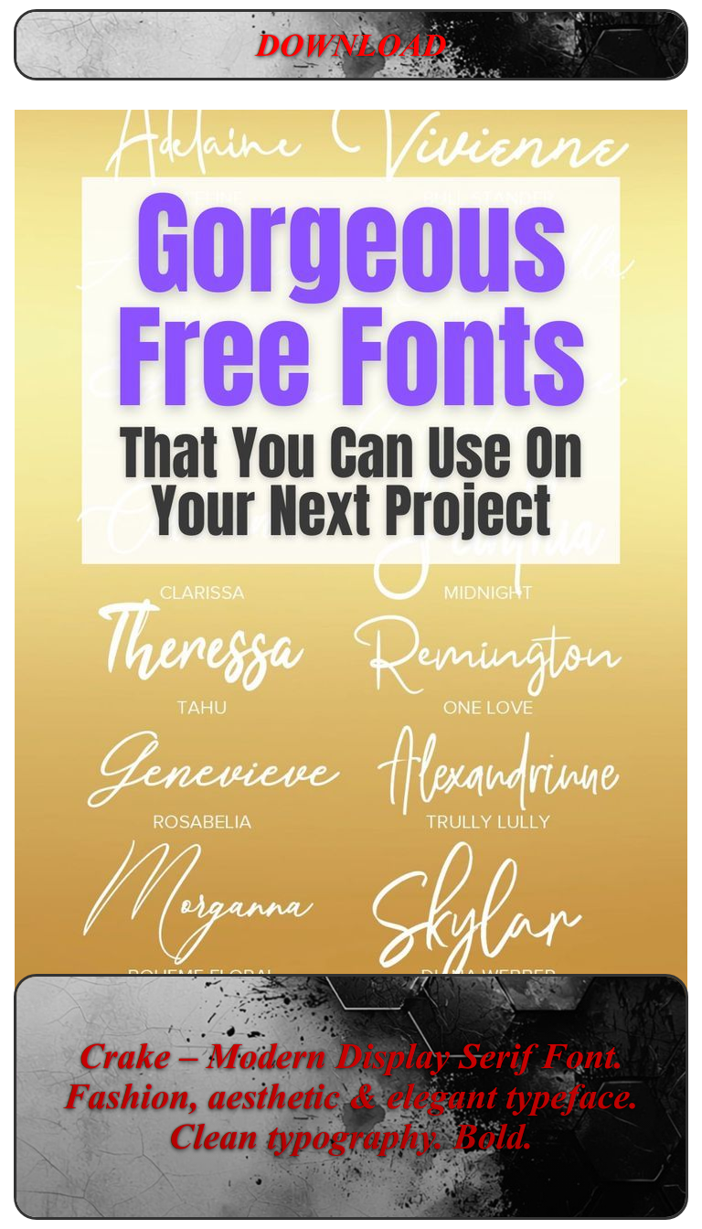 Crake – Modern Display Serif Font. Fashion, aesthetic & elegant typeface. Clean typography. Bold.