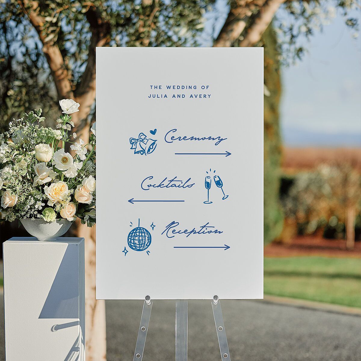 Hand Drawn Cake Standard Direction Sign Large