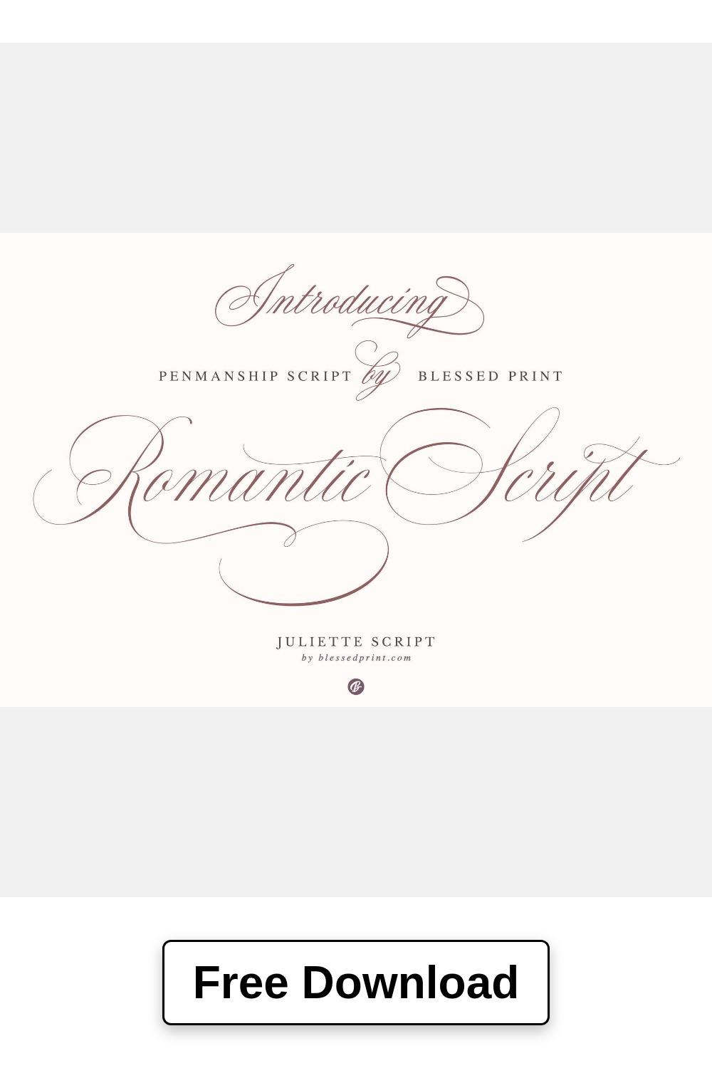 Juliette Font | Romantic wedding script by Blessed Print